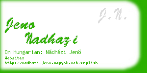 jeno nadhazi business card